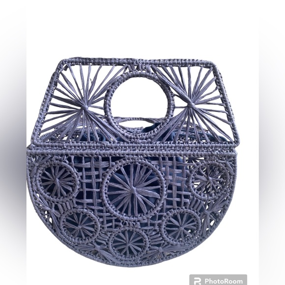 House of Harlow 1960 Raffia Woven Basket Purse - Picture 8 of 9